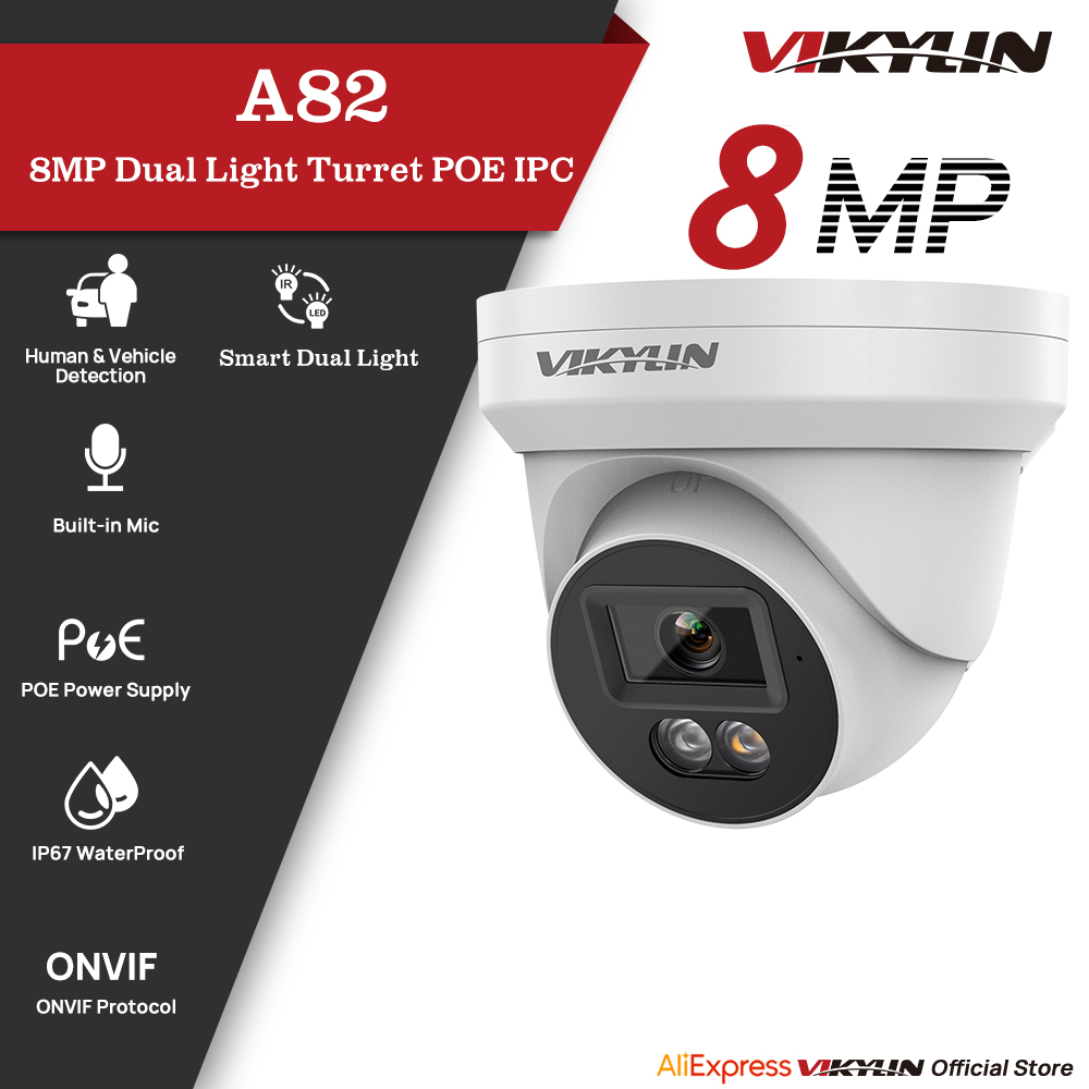 Smart Home Microsoft - VIKYLIN 8MP IP-Sicherheitskamera PoE 4K Smart