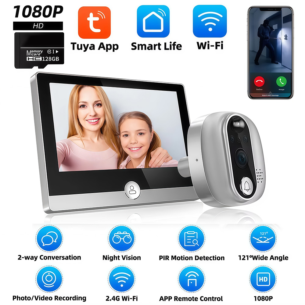 Smart Home Wiser - Tuya 1080P WiFi Türklingel Kamera Google