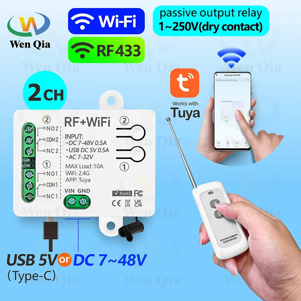 Universal Remote Smart Home - 2CH Smart Lichtschalter Tuya, WiFi &