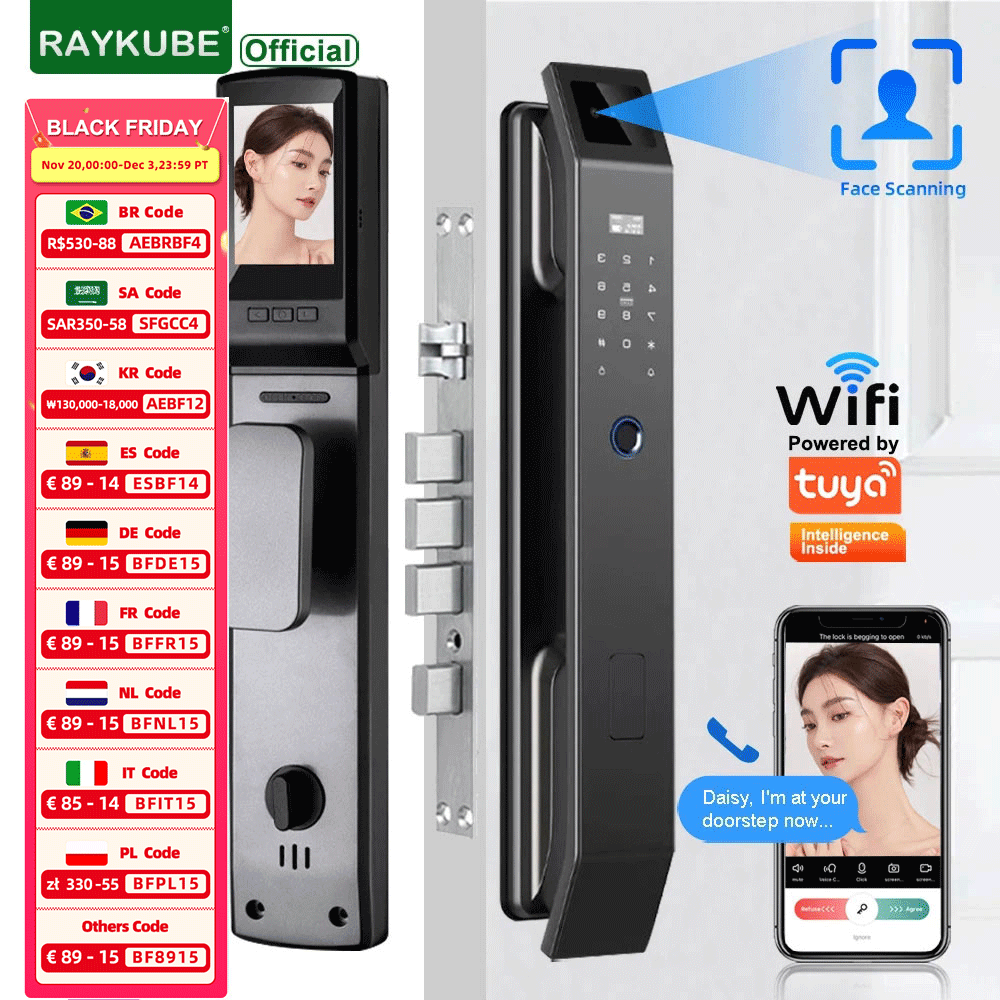 RAYKUBE DF14 Tuya WiFi 3D Gesi – Smart Home Door Lock Bewertung und Preis